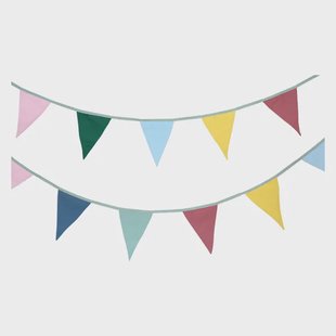 Stoffen vlaggenlijn, GOTS bio-katoen, diverse kleuren, grote vlag, 6,5 meter