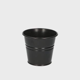 Bloempot, zink, mat zwart,&Oslash; 11 cm
