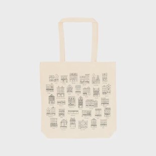 Canvas tas, Dille&amp;Kamille, bio-katoen, geveltjes, 38 x 38 cm