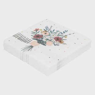 Servetten, papier, bosje bloemen, 33 x 33 cm, 20 stuks