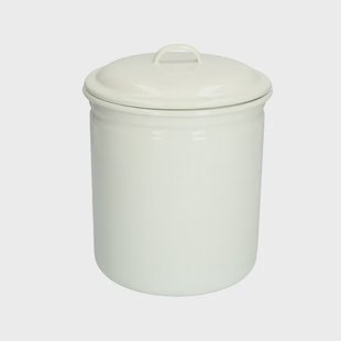 Opbergblik, emaille, wit,&Oslash; 12 cm