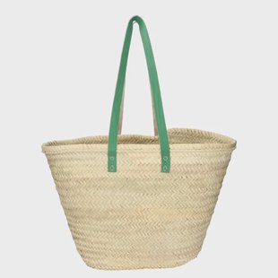 Tas, palmblad, handvat lang, celadongroen