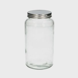 Voorraadpot, glas en metaal, 780 ml