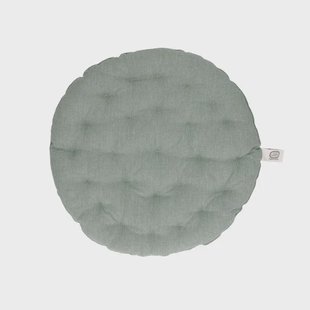 Stoelkussen rond, bio-katoen, groen