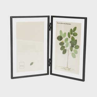 Fotolijstje tweeluik, metaal, zwart, 2x 10 x 15 cm