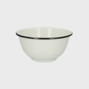 Schaal, emaille, zwart/wit,&Oslash; 17 cm