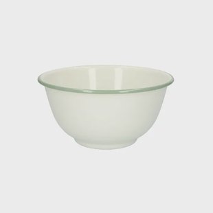 Schaal, emaille, groengrijs/wit,&Oslash; 17 cm