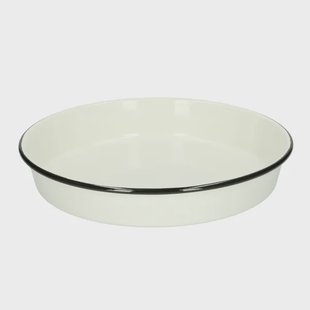 Bakvorm, emaille, zwart/wit,&Oslash; 24 cm