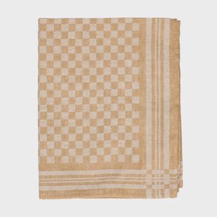 Thee-/glazendoek, linnen en katoen, zandkleurig