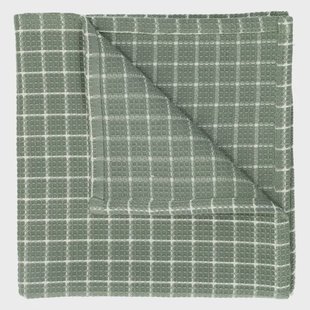 Vaatdoekje, bio-katoen, groengrijs/wit geruit