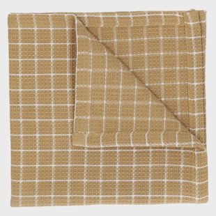 Vaatdoekje, bio-katoen, zandkleurig/wit geruit