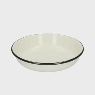 Bord diep, emaille, zwart/wit,&Oslash; 19 cm
