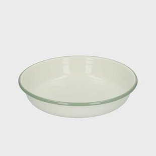 Bord diep, emaille, groengrijs/wit,&Oslash; 19 cm