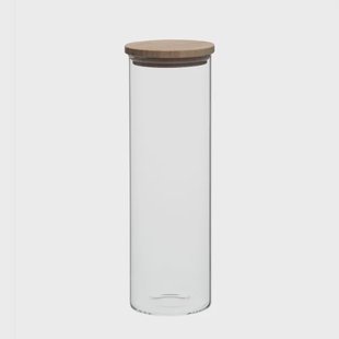 Voorraadpot met bamboe deksel, glas, 1650 ml