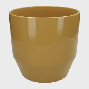 Bloempot, aardewerk, okergeel,&Oslash; 23 cm