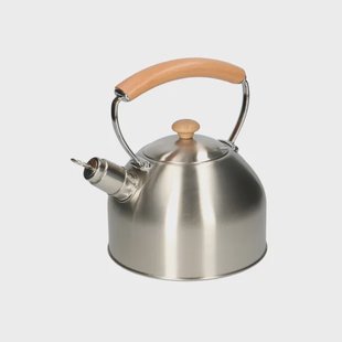 Fluitketel, rvs met houten handvat, 2.5 liter