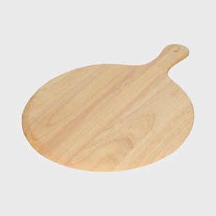 Snij-/pizzaplank, rubberhout,&Oslash; 33 cm