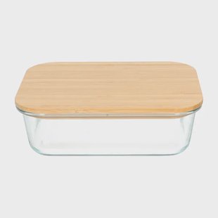 Vershoudschaal, glas en bamboe, 1,1 l