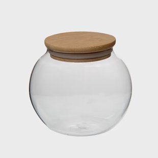 Snoeppot, glas en bamboe, 790 ml