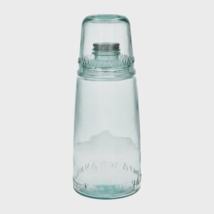 Fles met glas, recycled glas