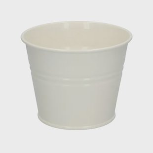 Bloempot, zink, offwhite,&Oslash; 14 cm
