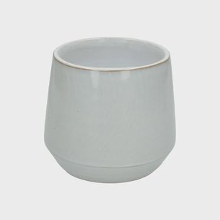 Bloempot, steengoed, wit,&Oslash; 15 cm