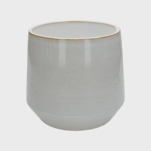 Bloempot, steengoed, wit,&Oslash; 21 cm