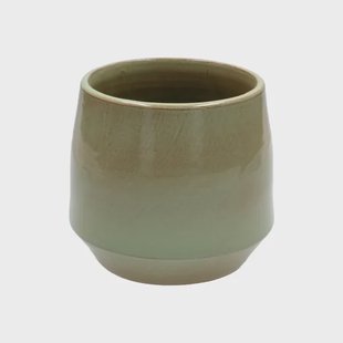 Bloempot, steengoed, groen,&Oslash; 15 cm
