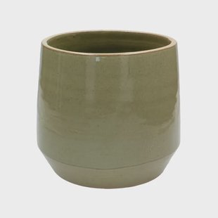 Bloempot, steengoed, groen,&Oslash; 21 cm
