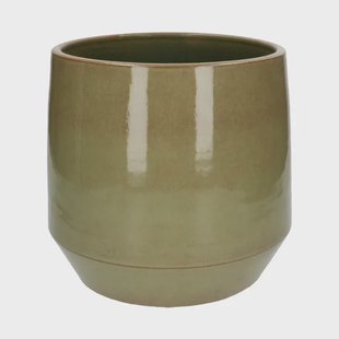 Bloempot, steengoed, groen,&Oslash; 26 cm