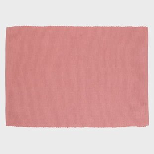 Placemat geribbeld, GOTS bio-katoen, donker roze, 35 x 50 cm