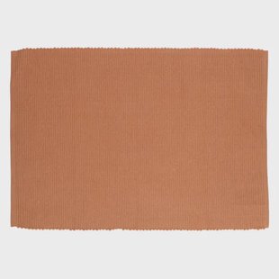 Placemat geribbeld, GOTS bio-katoen, bruin, 35 x 50 cm
