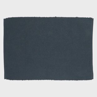 Placemat geribbeld, GOTS bio-katoen, indigo blauw,35 x 50 cm