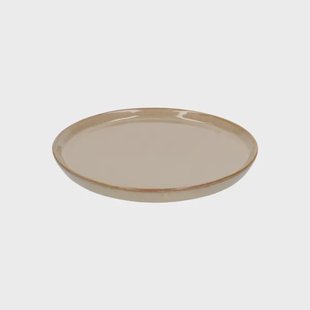 Gebaksbordje reactief glazuur, steengoed, zand,&Oslash; 15 cm
