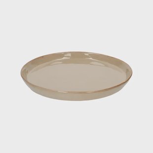 Bord reactief glazuur, steengoed, zand,&Oslash; 26 cm