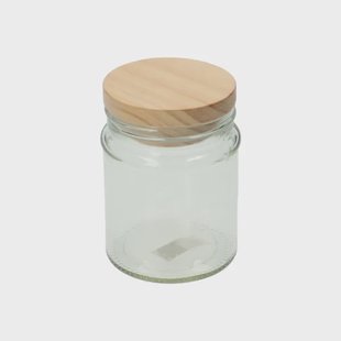 Pot met houten deksel, glas, 350 ml