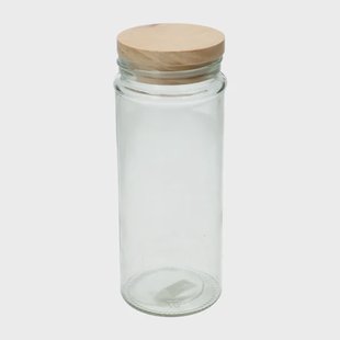Pot met houten deksel, glas, 800 ml