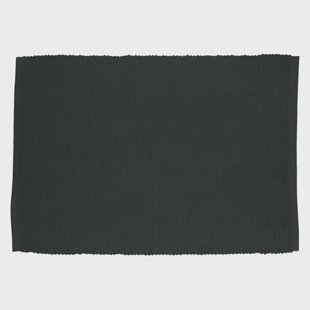Placemat geribbeld, GOTS bio-katoen, donkergrijs, 35 x 50 cm