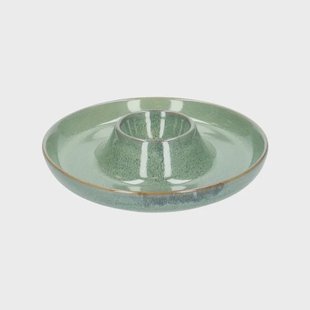 Serveerschaal voor dips, reactief glazuur, groen