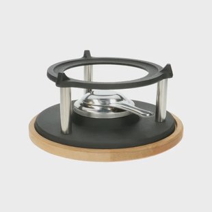 Fondueonderstel, gietijzer, zwart