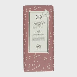 Chocoladetablet, melk, framboos&amp;macaron, 130 g
