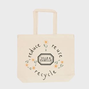 Canvas tas, Dille&amp;Kamille, gerecycled katoen, groot, 47 x 39 x 10 cm
