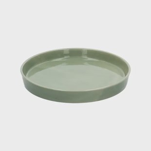 Bloempotschotel, aardewerk, zachtgroen,&Oslash; 20 cm