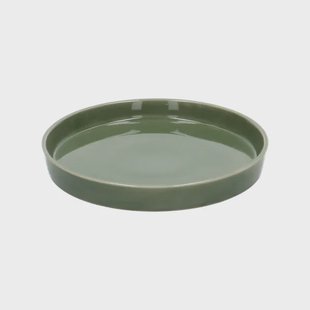 Bloempotschotel, aardewerk, donkergroen,&Oslash; 20 cm