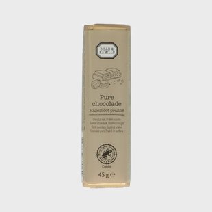 Chocoladetablet, puur, hazelnoot pralin&eacute;, 45 g