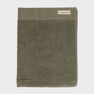 Handdoek, Recycled katoen, Donker olijfgroen, 50 x 100 cm