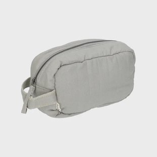 Toilettas middel, biologisch katoen, grijsblauw 20 x 12 x 9 cm