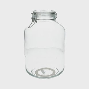 Beugelpot, rond, 5 liter, hittebestendig glas