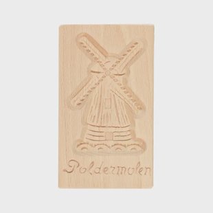 Speculaasplank, poldermolen, beukenhout, 15 x 9 cm