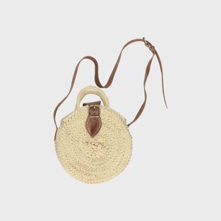 Ronde tas met schouderriem, palmblad,&oslash; 24 cm